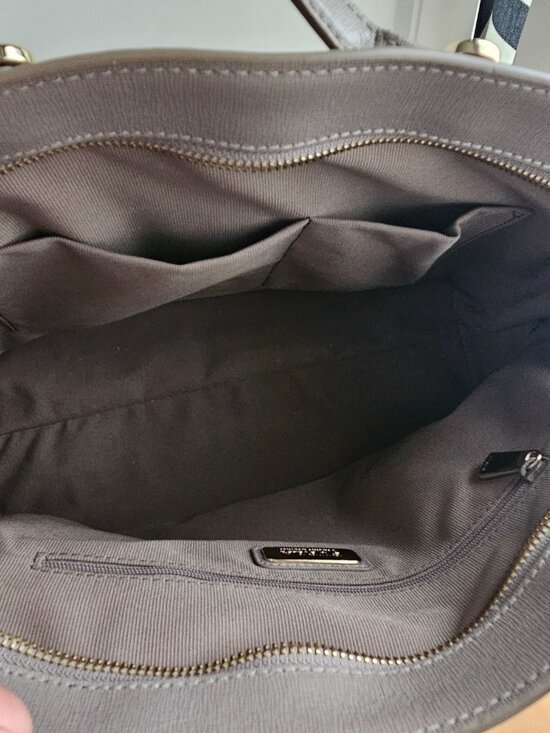 Furla structured grey taupe Satchel with removable strap - Picture 13 of 14